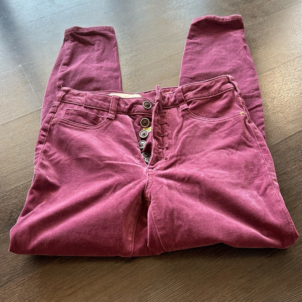 Pilcro and the Letterpress High-Rise Jeans in Berry